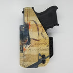 Inside Waistband Holster Holster will fit a Glock 26 or 27 Adjustable retention High Sweat shield standard, Medium and Low Sweat Shield height available on request Optional Modwing includes 2 inserts to allow user to adjust the amount of leverage placed against the inside of the belt to reduce firearm printing Custom m…