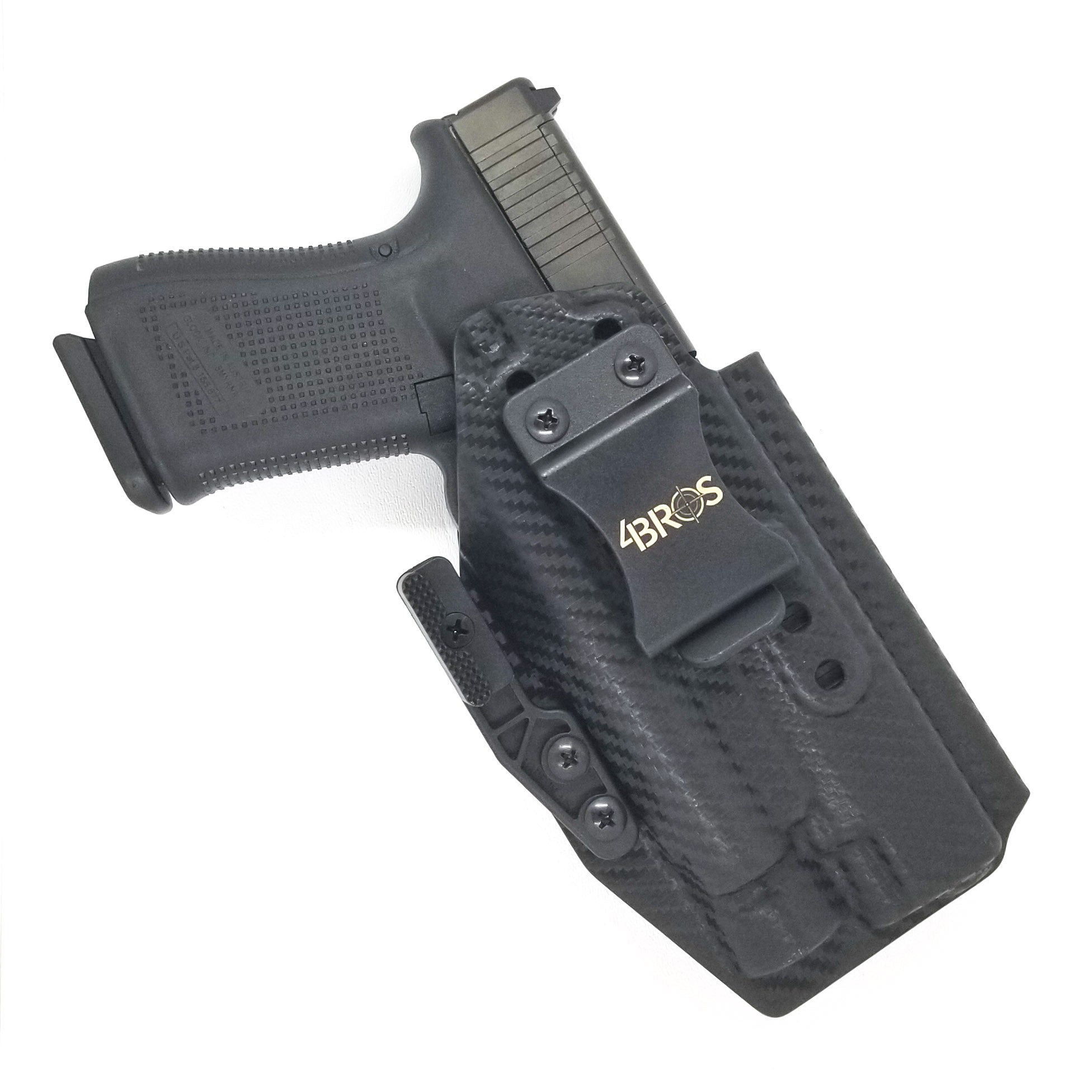 Inside Waistband Holster designed to fit Generation 3 or 4 Glock compact and full size pistols with Olight PL-Pro Valkyrie or PL-2 Valkyrie weapon mounted light including Glock 19/23/32 compact, 17/22/31 full size and 34/35 models. Adjustable retention. High sweat guard. Modwing to reduced printing, red dot profiled