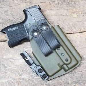 For the best, Inside Waistband IWB AIWB Kydex Holster designed to fit the Sig Sauer P365, 365XL, or 365 SAS with Nightstick TSM-13G weapon mounted light, shop Four Brothers Holsters. Full sweat guard, adjustable retention, minimal material & smooth edges to reduce printing. Made in USA Cleared for red dot sights. 4Bros