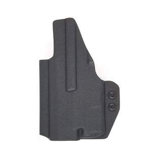 Inside Waistband Holster designed to fit the Sig P365 or P365X pistol with Streamlight TLR-6 light. Holster has adjustable retention,  high sweat shield standard. Profile of the holster cut to allow a red dot sight.  Open muzzle for threaded barrels.