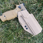 Outside waistband holster designed to fit all Sig P320 pistols with GoGuns USA Gas Pedal installed. Holster will fit the Compact, Carry, M17, M18 and X5 line of P320 pistols Profile cut to work with red dot sights, including the Trijicon SRO Open Muzzle design Retention is adjustable assembled with pride in the USA