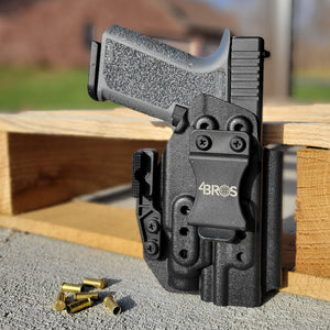 Inside Waistband Holster designed to fit the Polymer80 P940C pistol with the Streamlight TLR-7 Sub weapon mounted light. Holster will fit the Glock 19 size slide length pistol. Open Muzzle for threaded barrel, full sweat guard, adjustable retention, minimal material, reduced printing. Made in the USA