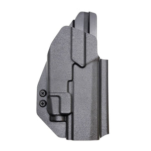 Outside Waistband Holster designed to fit the Sig Sauer P320 Full Size, X5 and M17 pistols with the Streamlight TLR-7 or TLR-7A light and GoGuns USA Gas Pedal mounted to the pistol. The holster retention is on the light itself and not the pistol, which means the holster will not work without the light mounted on the firearm.