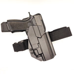 Holster thigh straps help keep a low or mid-ride holster from pulling away from the body when drawing your pistol. Our strap works well with the Safariland UBL and Blade-Tech Duty Drop holster attachments. Proudly made in the USA and also proudly made in Indiana. Our 1 1/2" Strap is made of a Polypropylene webbing 