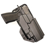 Outside waistband duty/competition style holster designed to fit the Full Size and Carry P320 series with Streamlight TLR-8 and TLR-8A weapon mounted light and GoGuns USA Gas Pedal. Holster will accommodate the M17, M18, and X-Five models as well as the Carry and Compact using our competition belt mounting options. 