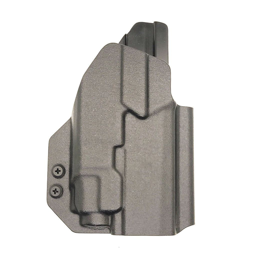 Outside Waistband Holster designed to fit the Sig Sauer P320 Compact, Carry, and M18 pistols with the Streamlight TLR-8 or TLR-8A light and GoGuns USA Gas Pedal mounted to the pistol.