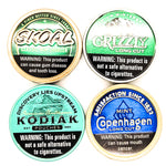 Our dip can (or chew can) holster is designed to ride on your belt and hold your favorite adult lip candy securely. Our Dip Can Holster is manufactured with adjustable retention and is confirmed to fit Grizzly, Skoal, Kodiak and Copenhagen chew cans. We are confident that other cans will fit as well.