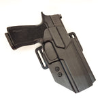 Our Outside Waistband holster for the Sig Sauer P320-XTEN pistol is vacuum formed with a precision machined mold designed from a CAD model of the actual firearm. Each holster is formed, trimmed and folded in house. Final fit and function tests are done with the actual pistol to ensure the holster fits the gun and has the correct amount of retention. The retention of the holster is easily adjusted so that the fit can be dialed in to your personal preference. 