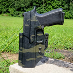Our Inside Waistband holster for the Sig Sauer P320-XTEN pistol is vacuum formed with a precision machined mold designed from a CAD model of the actual firearm. Each holster is formed, trimmed and folded in house. Final fit and function tests are done with the actual pistol to ensure the holster fits the gun and has the correct amount of retention. The retention of the holster is easily adjusted so that the fit can be dialed in to your personal preference. 