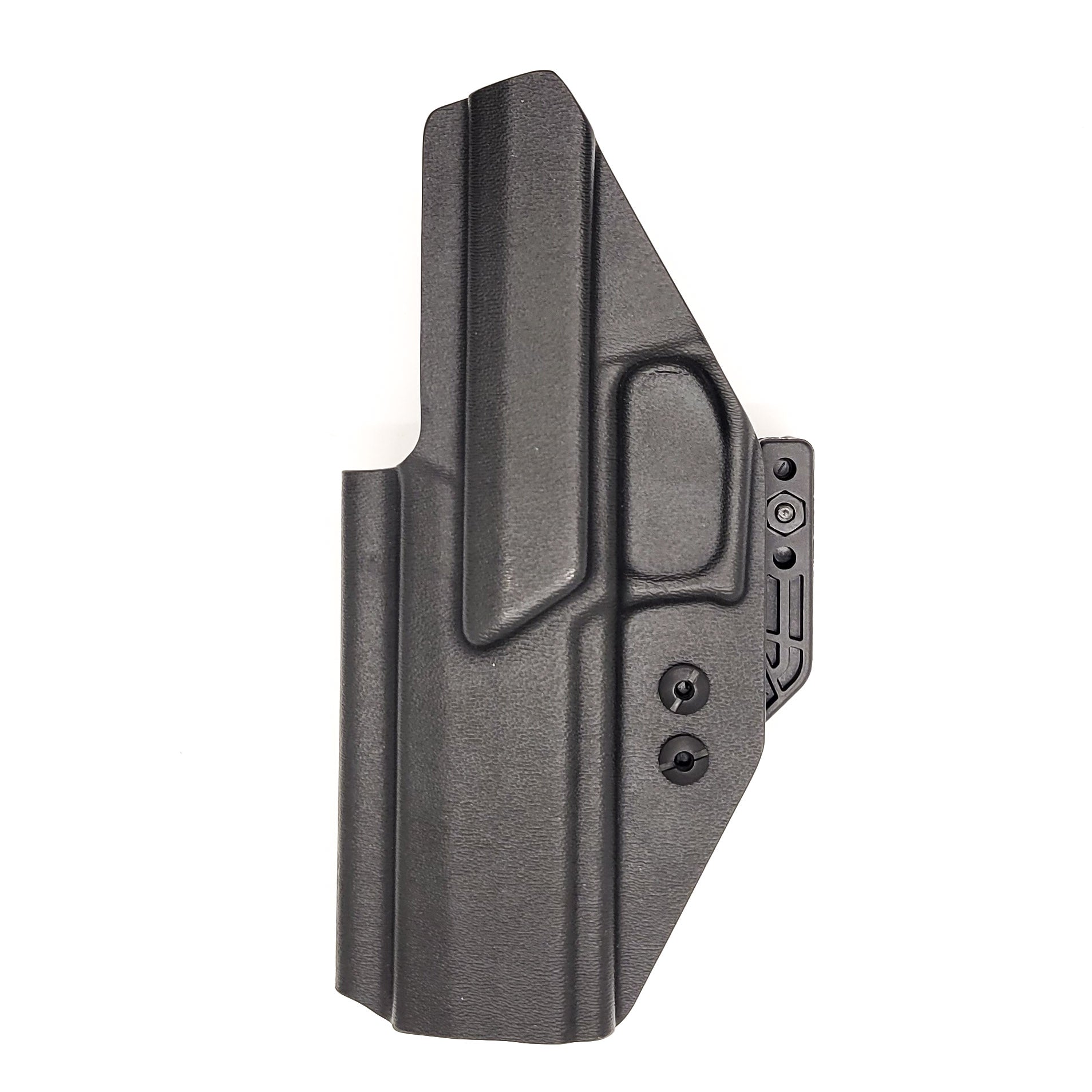 Our Inside Waistband Gas Pedal holster for the Sig Sauer P320 is vacuum formed with a precision machined mold designed from a CAD model of the actual firearm. Each holster is formed, trimmed and folded in house.  This holster will fit the P320 Full Size, X-Five, M17, M18, X-Carry and others with the GoGun USA Gas Pedal CG installed.  