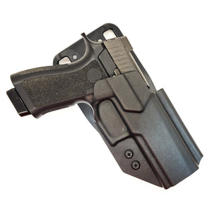 Outside waistband competition style holster designed to fit the P320 Carry pistols, including the M18, with the GoGunsUSA Gas Pedal. This holster will also fit the P320 Wilson Combat Carry grip module. The holster will work with or without the Gas Pedal installed on the pistol.