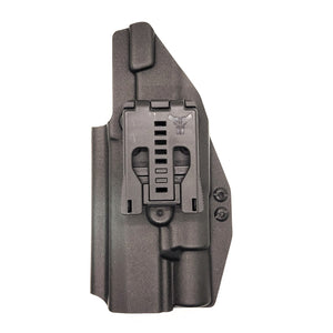 Outside Waistband Kydex Holster designed to fit the Sig Sauer P320 Full Size M18, M17 or X-Five Legion &  Carry pistols with the Surefire X300U-A or X300U-B light mounted to the pistol. The holster retention is on the light, not the pistol, which means the holster will not work without the light mounted on the firearm.