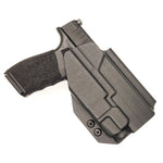 Outside Waistband Kydex Holster designed to fit the Springfield Hellcat Pro pistol with the Streamlight TLR-7 & TLR-7A light mounted to the handgun. The holster retention is on the light, not the pistol. Full sweat guard, adjustable retention, minimal material, and smooth edges to reduce printing. Made in the USA. 