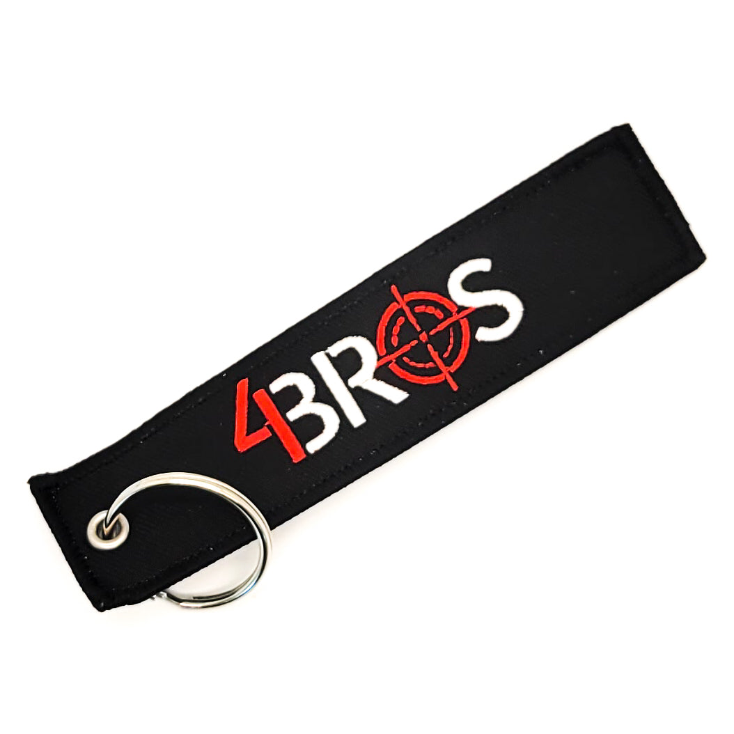 Our 4Bros Keychain or Key Tag is a simple way to show your support while driving or carrying anything in a container with a zipper pull. Made with tight embroidery and displayed on both sides, our logo is sure to add some character and style to anything compatible with a keychain. 