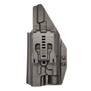 Outside Waistband Kydex Taco Style Holster designed to fit the Smith and Wesson M&P 10MM M2.0 pistol with thumb safety and Streamlight TLR-1 or TLR-1 HL. The holster is designed to fit both the 4" and 4.6" barrel lengths.  Full sweat guard, adjustable retention, profiled for a red dot sight. Proudly made in the USA.