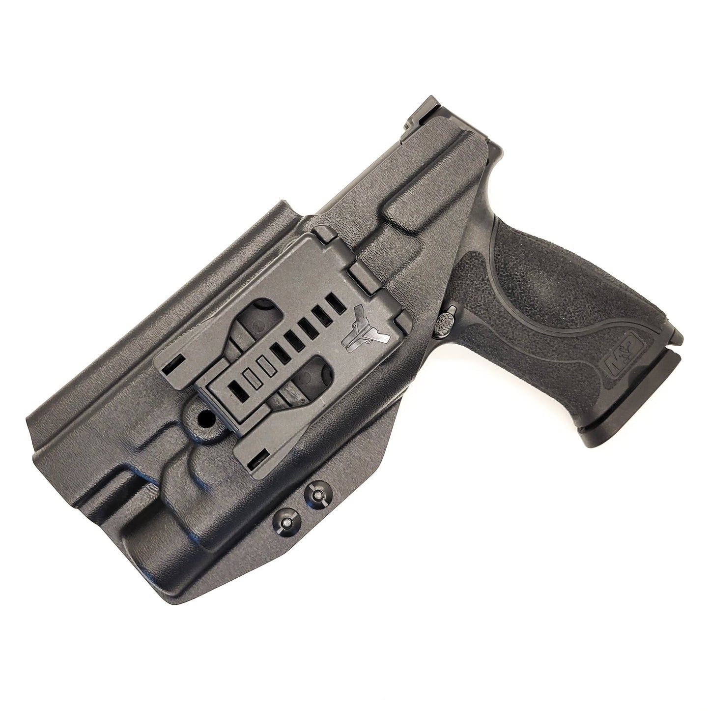 Outside Waistband Kydex Taco Style Holster designed to fit the Smith and Wesson M&P 10MM M2.0 pistol with thumb safety and Streamlight TLR-1 or TLR-1 HL. The holster is designed to fit both the 4" and 4.6" barrel lengths.  Full sweat guard, adjustable retention, profiled for a red dot sight. Proudly made in the USA.