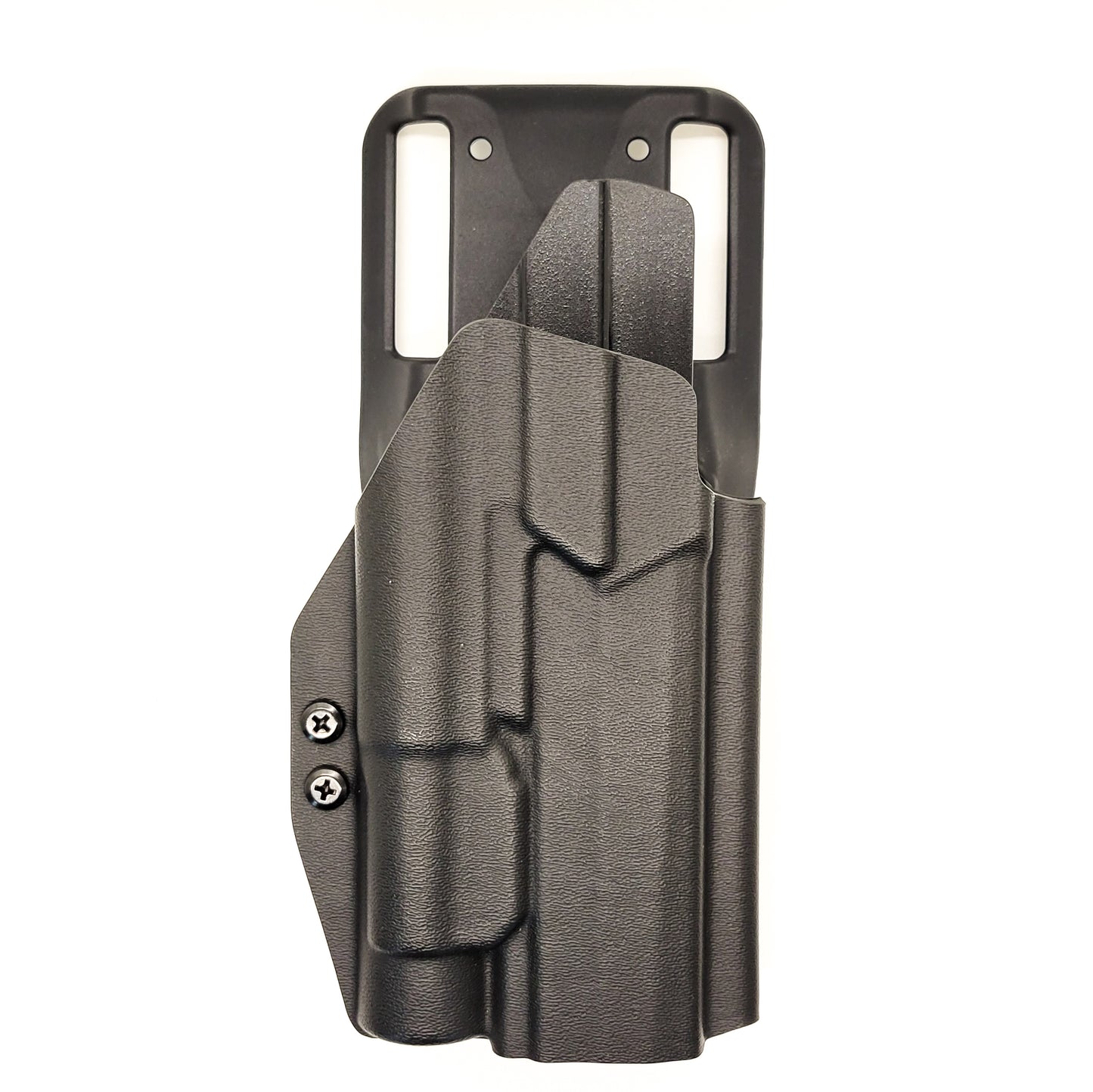 Outside Waistband Duty and Competition Style Kydex Holster designed to fit the Sig Sauer P320-XTEN with the Streamlight TLR-1 or TLR-1 HL attached to the pistol. Open Muzzle, Full Sweat Guard, Adjustable Retention. Profile cut for red dot sights optics on the pistol. Made in the USA. P 320 XTen X Ten X10 X 10 10MM