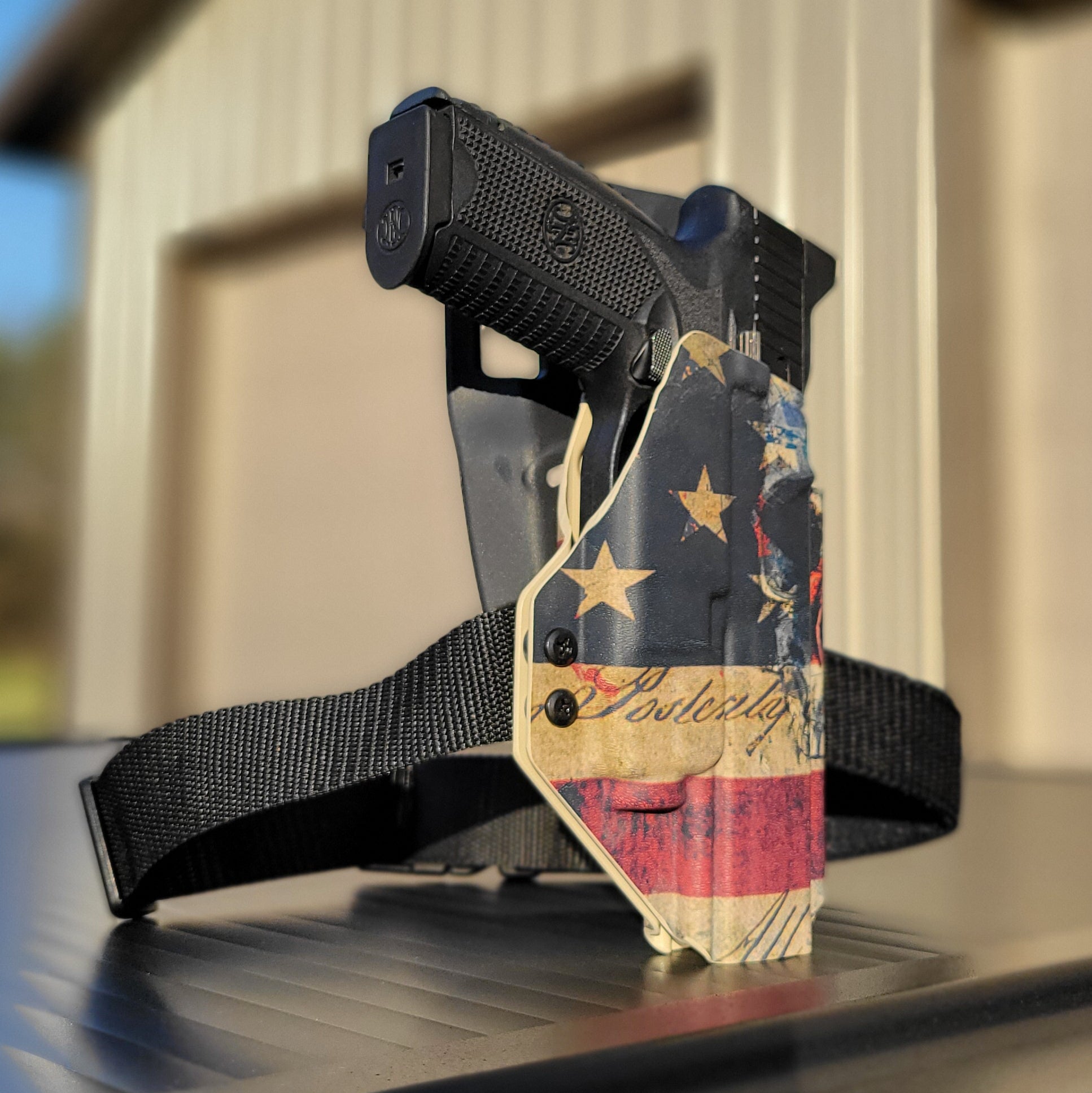 Our Outside Waistband Kydex Duty and Competition Holster is designed to fit the FN 509 LS Edge with the Streamlight TLR-8 or TLR-8A on the pistol. It will fit the Apex Tactical 5.00" Slide and 509 509 Tactical with the TRL-1 attached. Open muzzle Full sweat guard, adjustable retention, cleared for red dot. Made in USA
