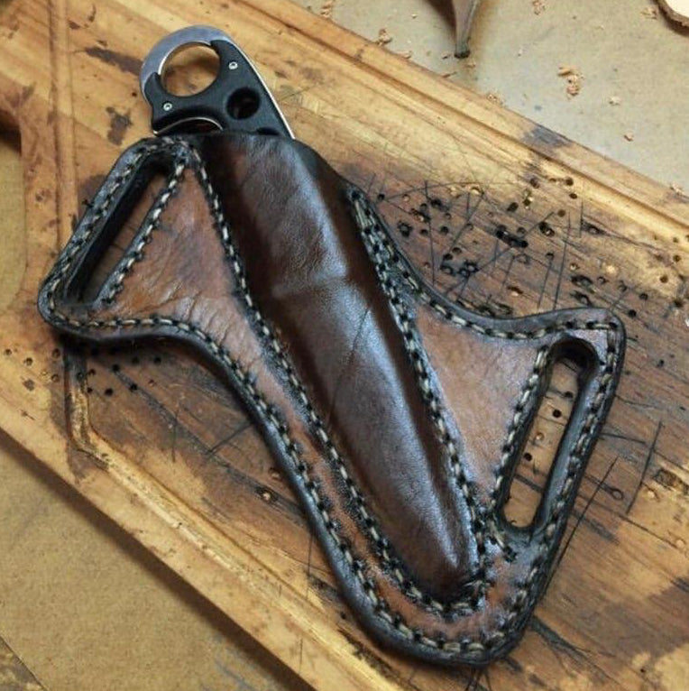 Our 4Bros Custom Leather Knife Sheath is a 100% custom-made knife sheath that is made by hand specifically for your knife by our Leatherworker. You will get to choose the color, style, and carry position from a list of options. Orders require pictures and information prior to the invoice.