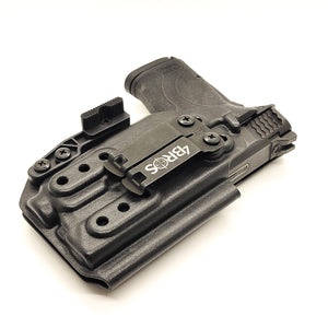 For the best Inside Waistband IWB AIWB holster designed to fit the Smith & Wesson M&P 9 Shield EZ with Streamlight TLR-7 or TLR-7A weapon-mounted light, shop 4Bros. Full Sweat guard Adjustable Retention minimal material and smooth edges to reduce printing  Thermoplastic Kydex for durability 9EZ EZ9 S&W Easy 9
