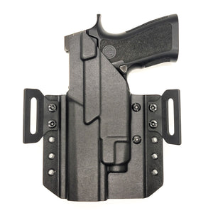 Outside Waistband Pancake Style Kydex holster designed to fit the Sig Sauer P320 Full Size, X5 Legion & M17 with the Streamlight TLR-7 or TLR-7A.  Full sweat guard, adjustable retention, open muzzle cleared for a red dot sight. Proudly made in the USA for veterans & law enforcement. TLR7 TLR7A P 320 X-Five X 5 