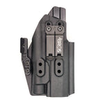 Inside Waistband IWB AIWB Kydex Holster designed to fit the Sig Sauer P320 pistols with the Streamlight TLR-1 or TLR-1 HL light mounted to the pistol. This holster will hold the Full Size, Carry, M18, M17, X-Five, and X-Five Legion as long as they are combined with a TLR-1 series light. X5 X 5 P 320 TLR 1 Open Muzzle