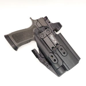 Inside Waistband Kydex Holster designed to fit the Sig Sauer P320 series of pistols with the Streamlight TLR-1 or TLR-1 HL light and GoGun USA Gas Pedal mounted to the pistol. This holster will hold the Full Size, Carry, M18, M17, X-Five and X-Five Legion if they are combined with a TLR-1 series light. Made in USA