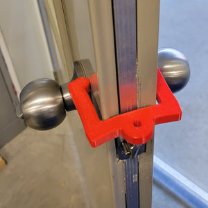 Our 3D-printed Door Check, (sometimes referred to as a Door Stop or Door Jam) is designed to allow any user to keep any door from 1" to 2" thick open by way of friction applied from the flexible nature of the door. The Door Check will also work with thinned doors that have a hinge accessible for Door Check placement.