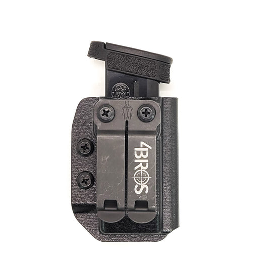 For the Best Kydex IWB AIWB appendix inside waistband magazine pouch for the Smith & Wesson Equalizer, shop Four Brothers Holsters. Suitable for belt widths of 1 1/2" & 1 3/4". Adjustable retention. Appendix Carry IWB Carrier Holster P365X-MACRO, Sig P365XL, Glock 43X & 48, Springfield Hellcat Pro, and Shield Plus