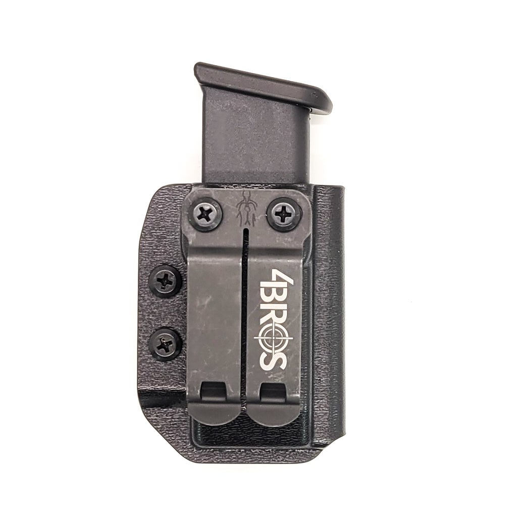 For the Best Kydex IWB AIWB appendix inside waistband magazine pouch for the Glock 43X & 48, shop Four Brothers Holsters.  Suitable for belt widths of 1 1/2" & 1 3/4". Adjustable retention. Appendix Carry IWB Carrier Holster P365X-MACRO, Sig P365XL, Glock 43X & 48, Springfield Hellcat Pro, and Smith & Wesson Equalizer 