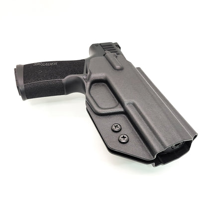 For the best Outside Waistband OWB Kydex Holster designed to fit the Sig Sauer P322 22 Long Rifle Pistol, look to Four Brothers. Perfect for competition shooting. Full sweat guard, open muzzle, adjustable retention, minimal material, & smooth edges to reduce printing. Proudly made in the USA.  P 322 22 LR 