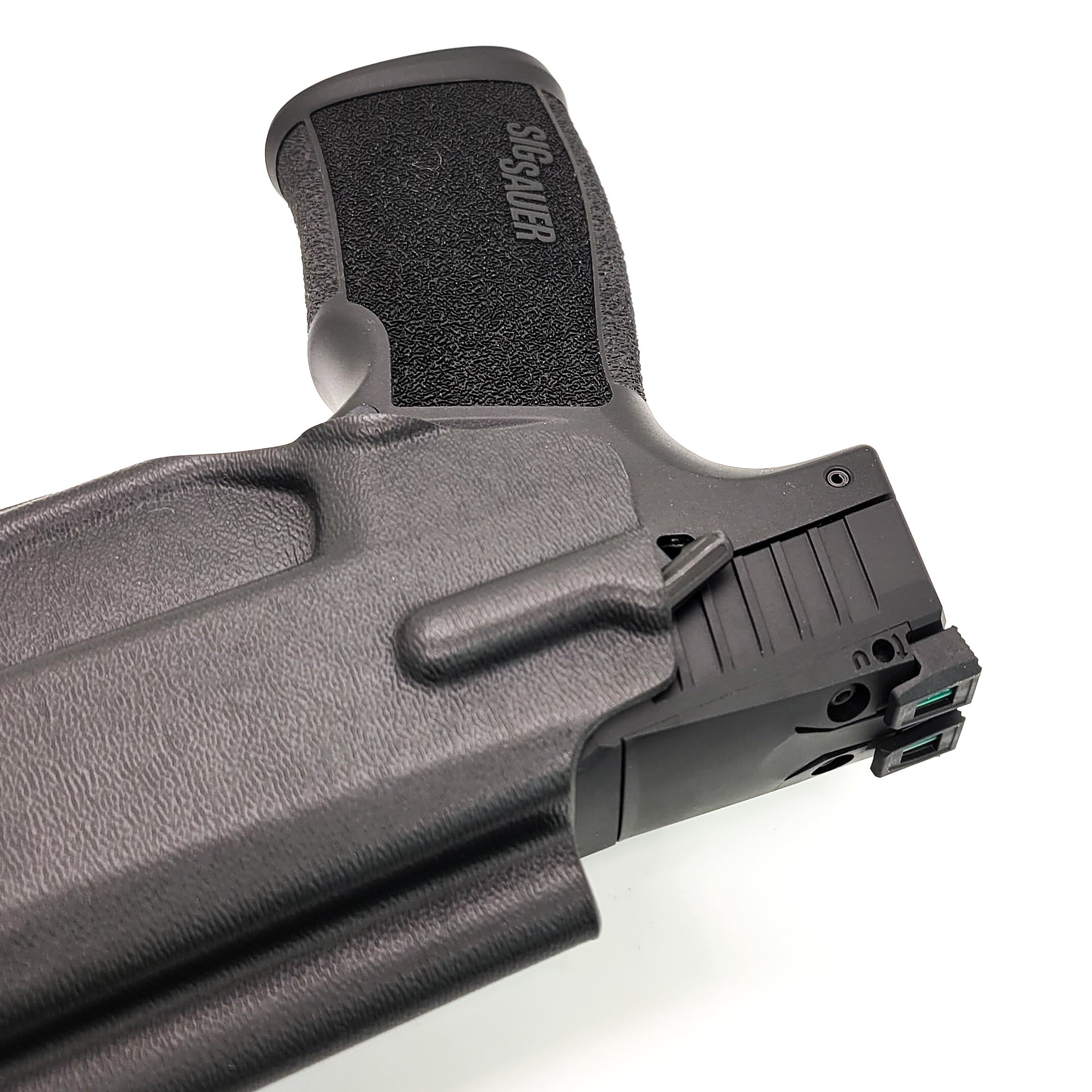 For the best Outside Waistband OWB Kydex Holster designed to fit the Sig Sauer P322 22 Long Rifle Pistol, look to Four Brothers. Perfect for competition shooting. Full sweat guard, open muzzle, adjustable retention, minimal material, & smooth edges to reduce printing. Proudly made in the USA.  P 322 22 LR 