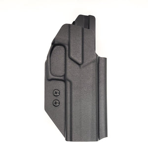 Outside Waistband OWB Kydex Taco Style Holster designed to fit the Sig Sauer 10MM with the Align Tactical Thumb Rest.  Full sweat guard, adjustable retention, open muzzle and profiled for a red dot sight. Proudly made in the USA for veterans and law enforcement. 10 MM P320-XTEN, P320 X Ten or P 320  XTEN.