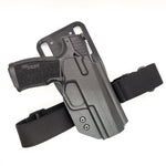 For the best Outside Waistband Duty & Competition Kydex Holster designed to fit the Sig Sauer P365-XMACRO handgun, shop Four Brothers Holsters.  Full sweat guard, adjustable retention, minimal material, and smooth edges to reduce printing. Made in the USA. Open muzzle for threaded barrels, cleared for red dot sights.