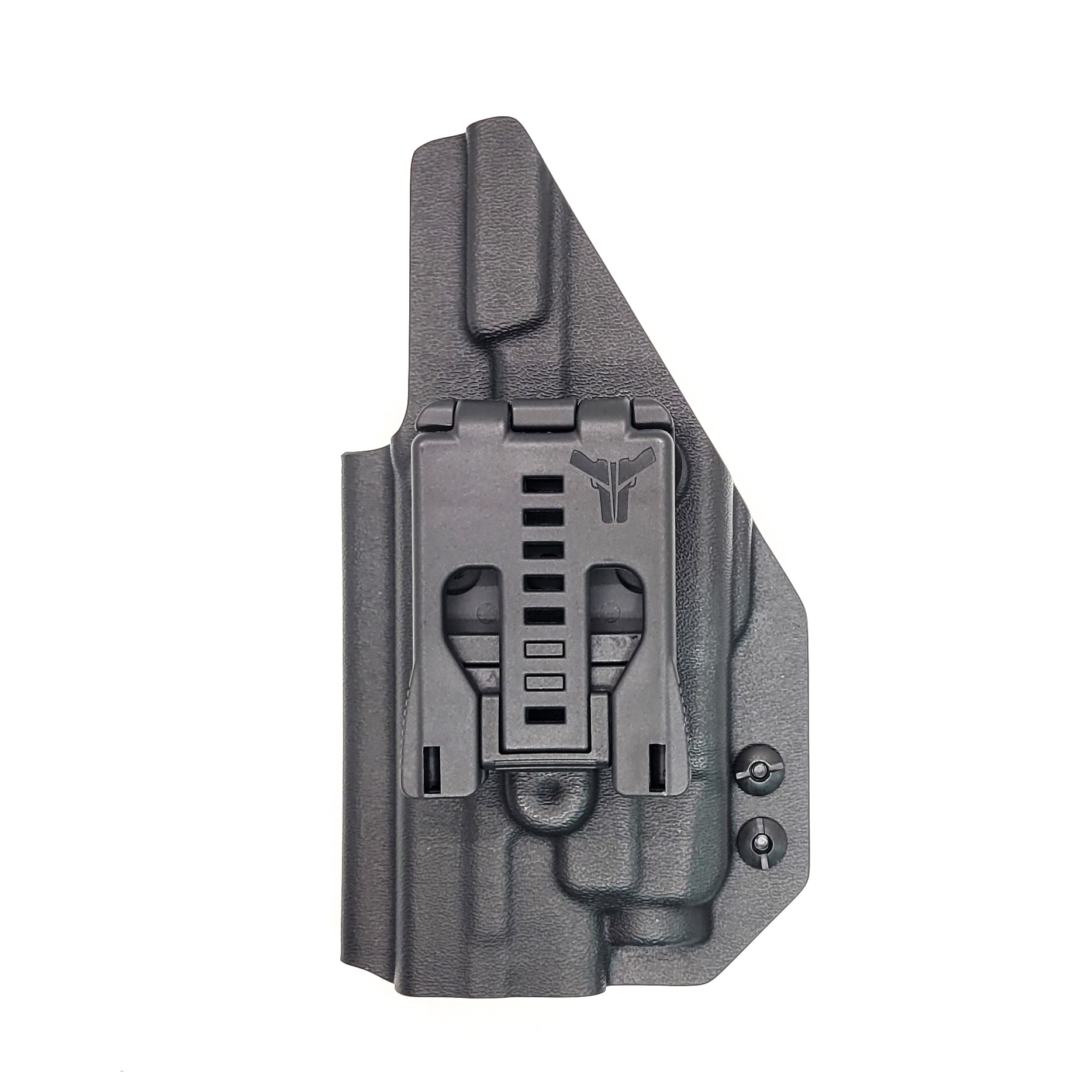 Best Outside Waistband OWB Kydex Holster designed to fit the Smith & Wesson M&P M2.0 9mm 4.25" & 4" pistols with the Streamlight TLR-7 or TLR-7A light mounted to the pistol. Full sweat guard, adjustable retention, minimal material, & smooth edges to reduce printing. Cleared for red dot sights. Made in the USA.