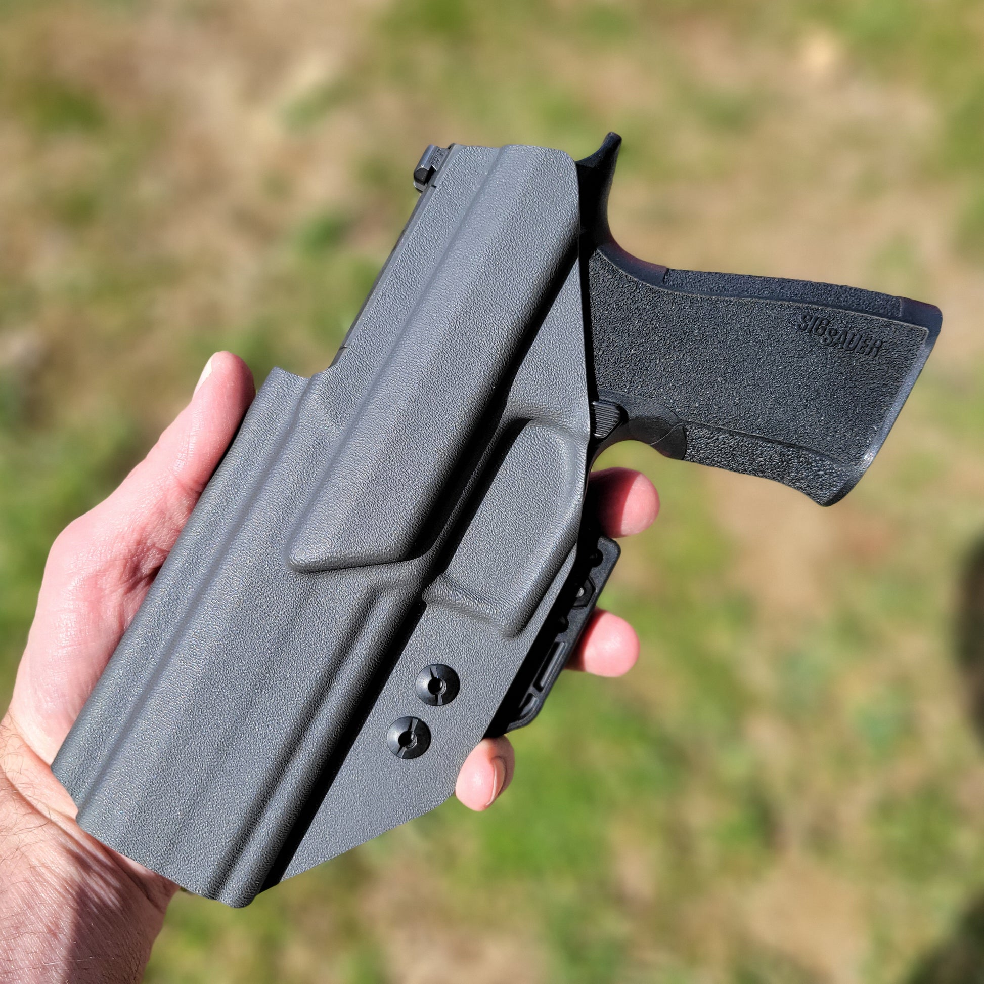 For the best IWB Inside Waistband Holster for the Sig Sauer P320 XTEN 10MM with the GoGunsUSA Gas Pedal, shop Four Brothers 4BROS Holsters.  Made in the USA.  