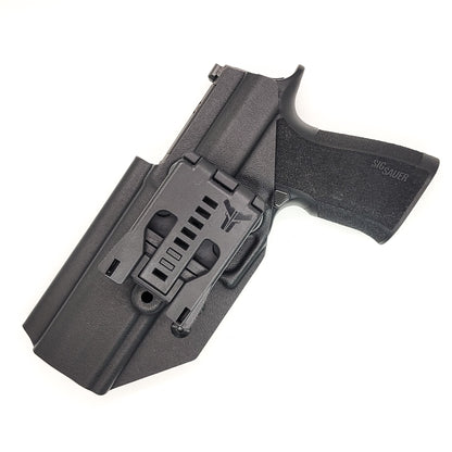 For the best Outside Waistband OWB Holster for the Sig Sauer P320-XTEN 10MM & GoGunsUSA Gas Pedal attached to the pistol shop Four Brothers 4BROS Holsters.