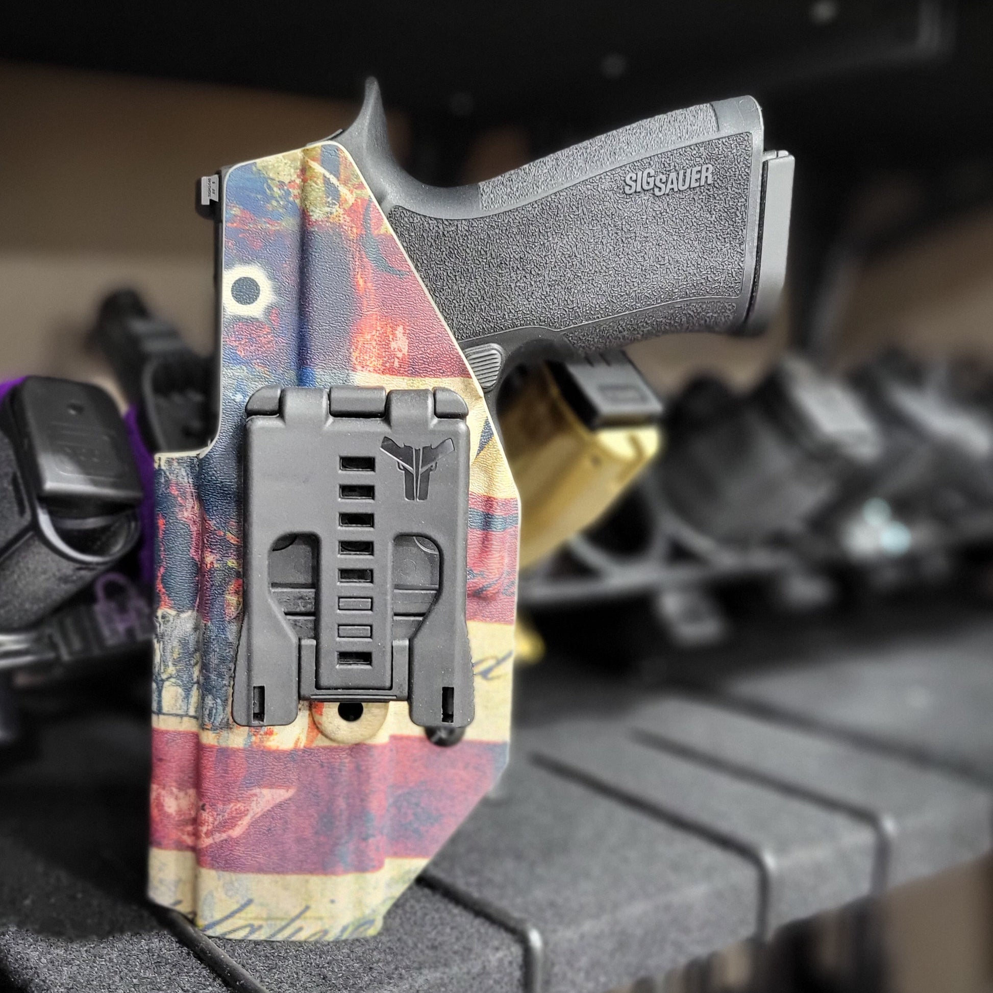 For the best, Outside Waistband OWB Kydex Holster for the Sig Sauer P320-XTEN 10MM handgun, shop Four Brothers 4BROS Holsters.  Proudly made in the USA.