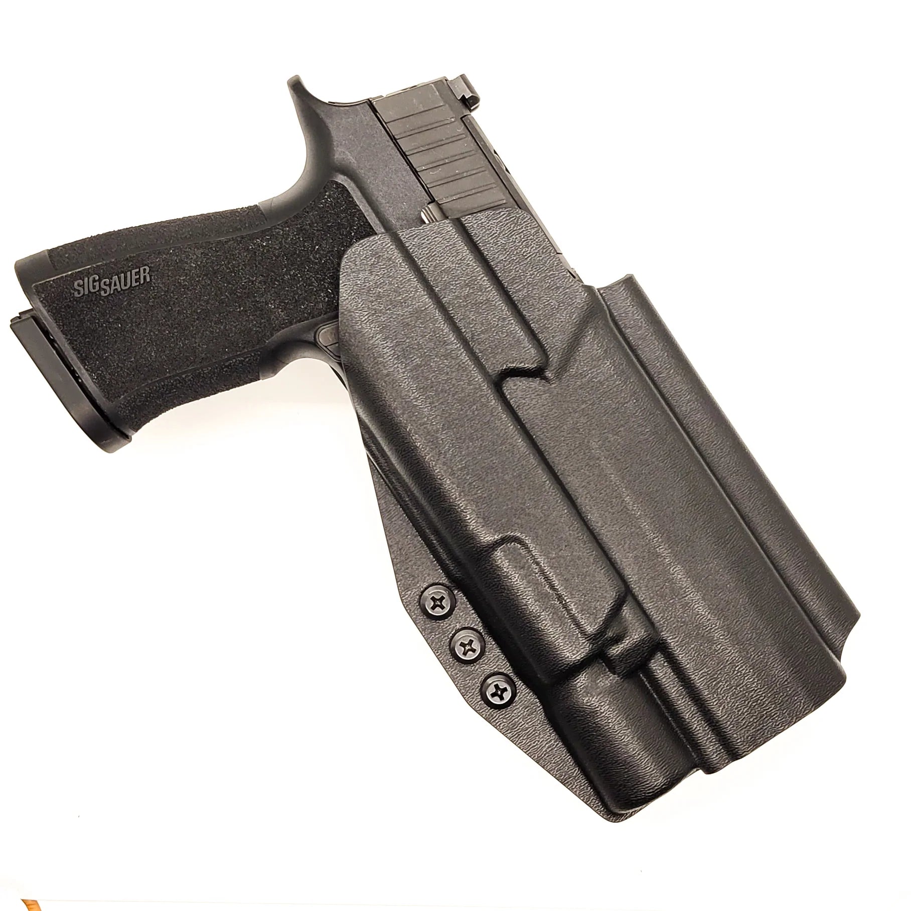 For the best Outside Waistband OWB holster for the Sig Sauer 10MM P320-XTEN and Surefire X-300U A or B shop Four Brothers 4BROS Holsters.  Made in the USA.