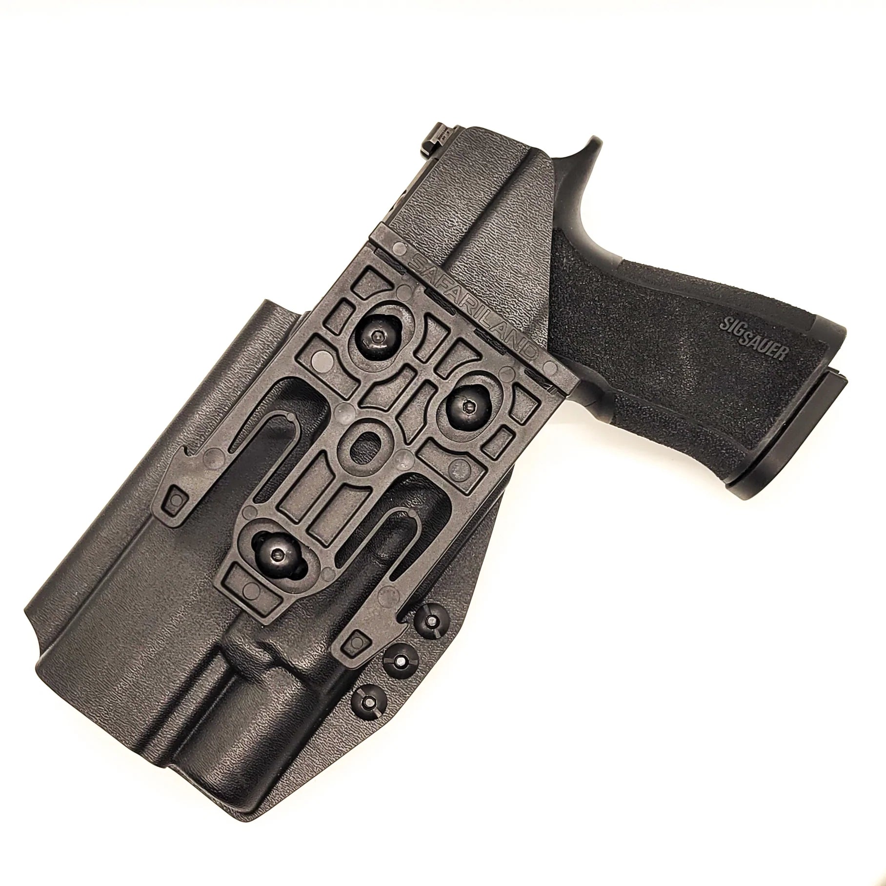 For the best Outside Waistband OWB holster for the Sig Sauer 10MM P320-XTEN and Surefire X-300U A or B shop Four Brothers 4BROS Holsters.  Made in the USA.