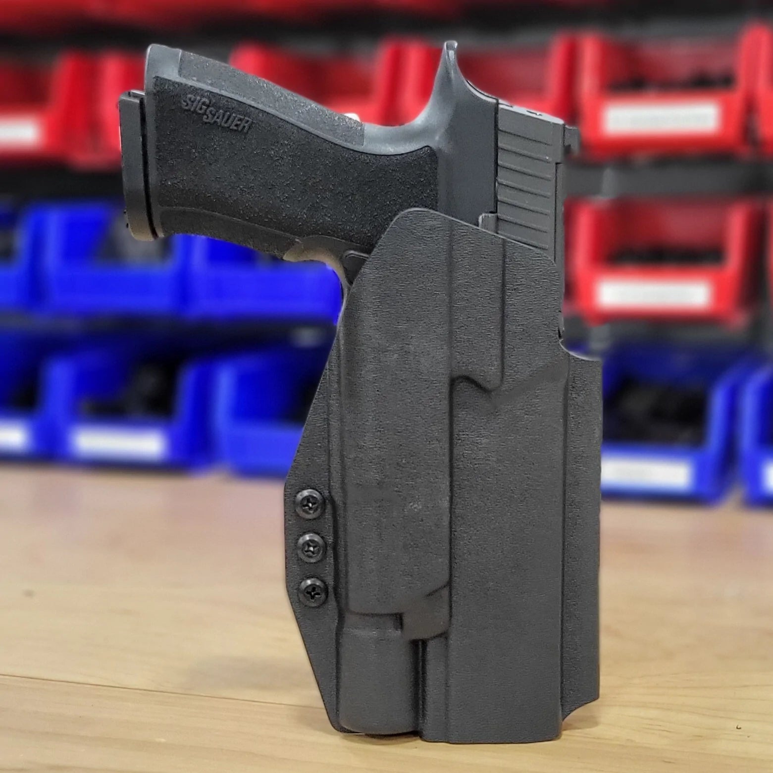 For the best Outside Waistband OWB holster for the Sig Sauer 10MM P320-XTEN and Surefire X-300U A or B shop Four Brothers 4BROS Holsters.  Made in the USA.