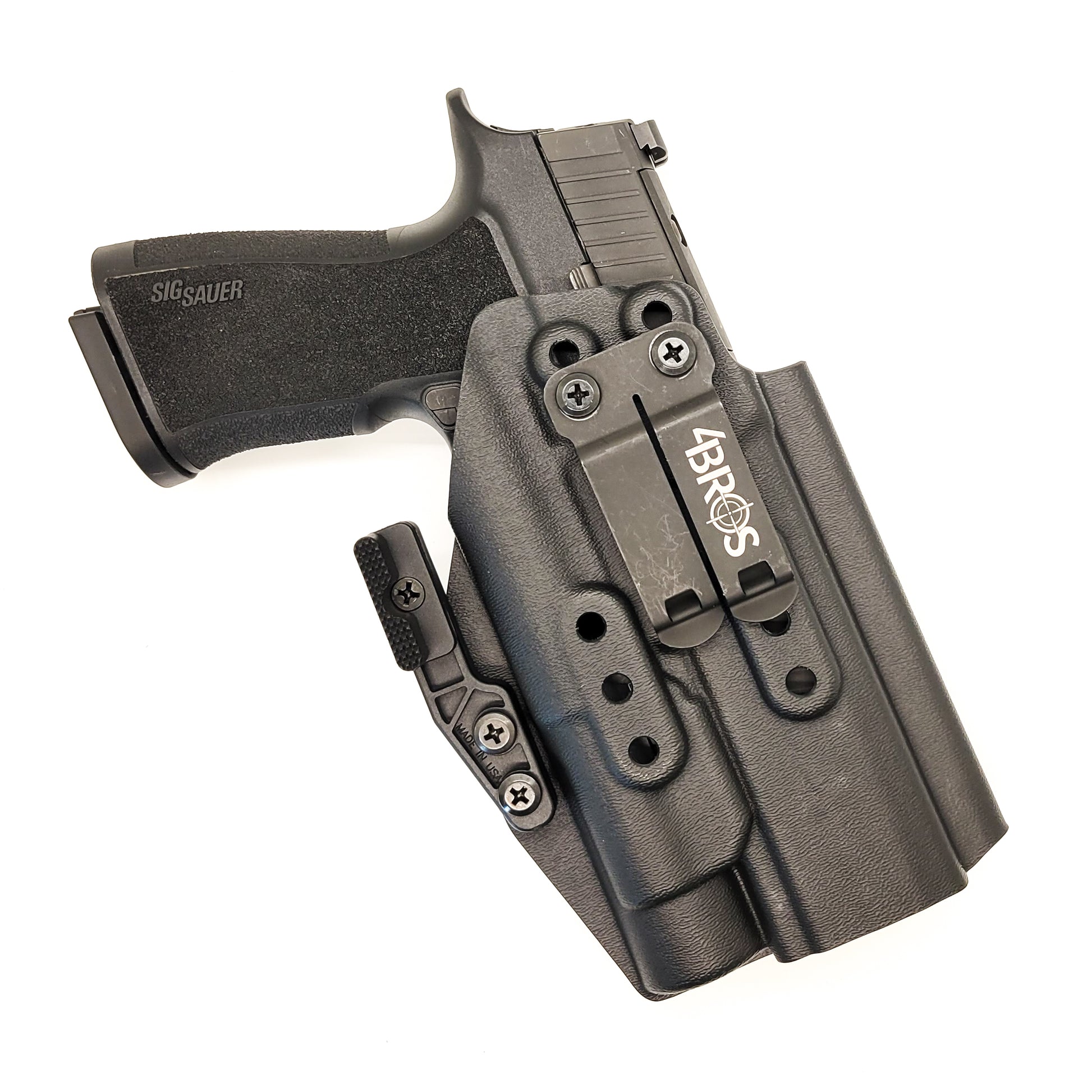 For the best inside IWB AIWB Waistband Kydex Holster for the Sig Sauer P320-XTEN with the Streamlight TLR-1 or TLR-1 HL shop Four Brothers 4BROS Holsters.