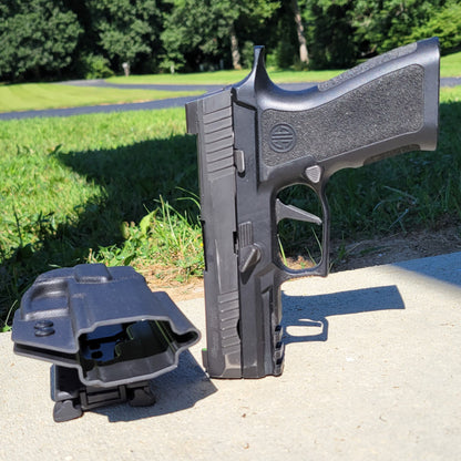 For the best Outside Waistband OWB Holster for the Sig Sauer P320 Carry, Compact, or M18 with the Align Tactical Thumb Rest shop Four Brothers 4BROS Holsters.