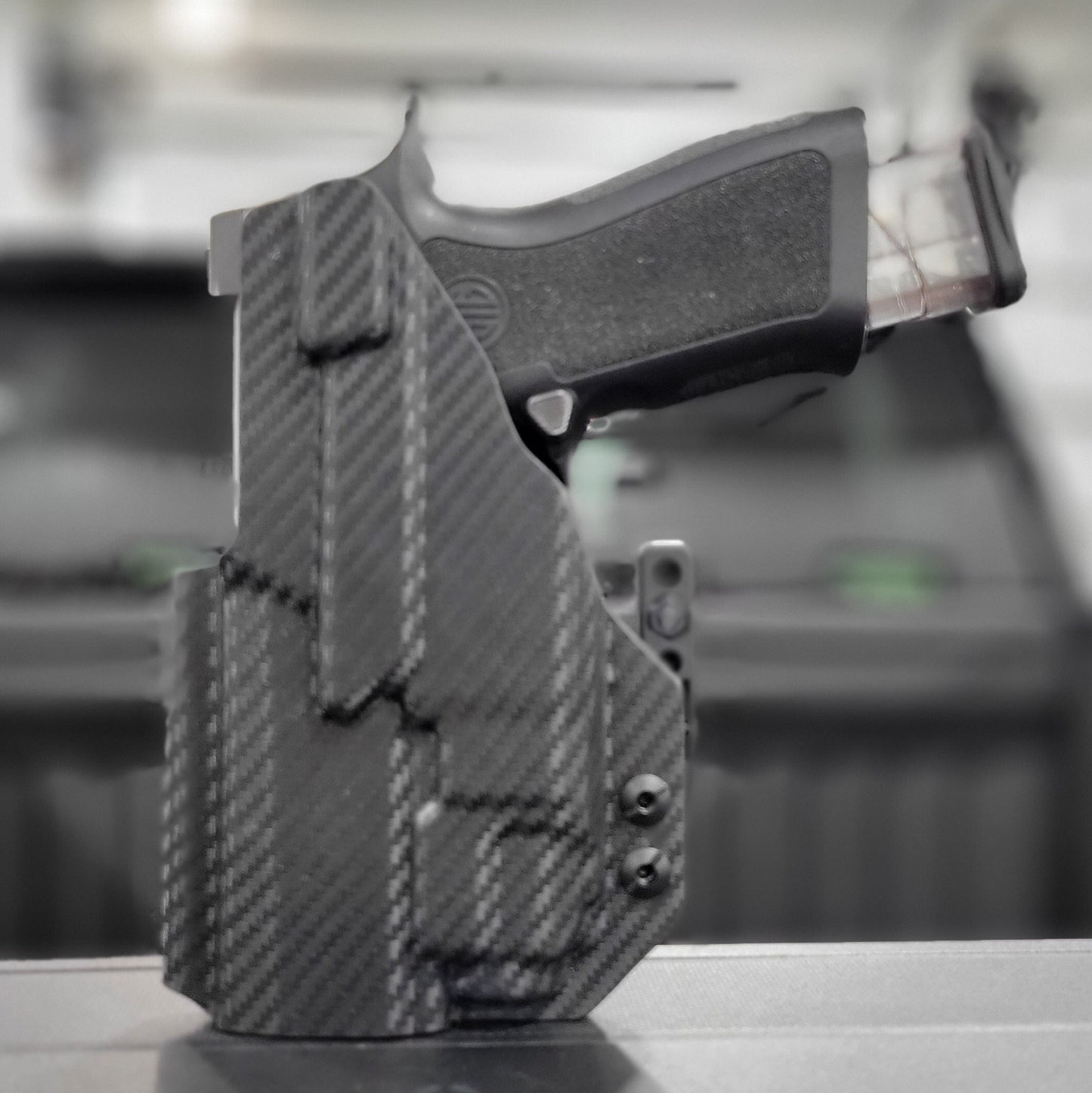 For the best IWB Kydex Inside Waistband Holster for the Sig Sauer P320 Compact, Carry and M18 & Streamlight TLR-8 or TLR-8A shop Four Brothers 4BROS Holsters. 