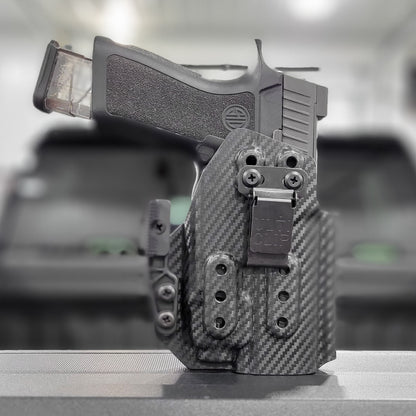 For the best IWB Kydex Inside Waistband Holster for the Sig Sauer P320 Compact, Carry and M18 & Streamlight TLR-8 or TLR-8A shop Four Brothers 4BROS Holsters. 