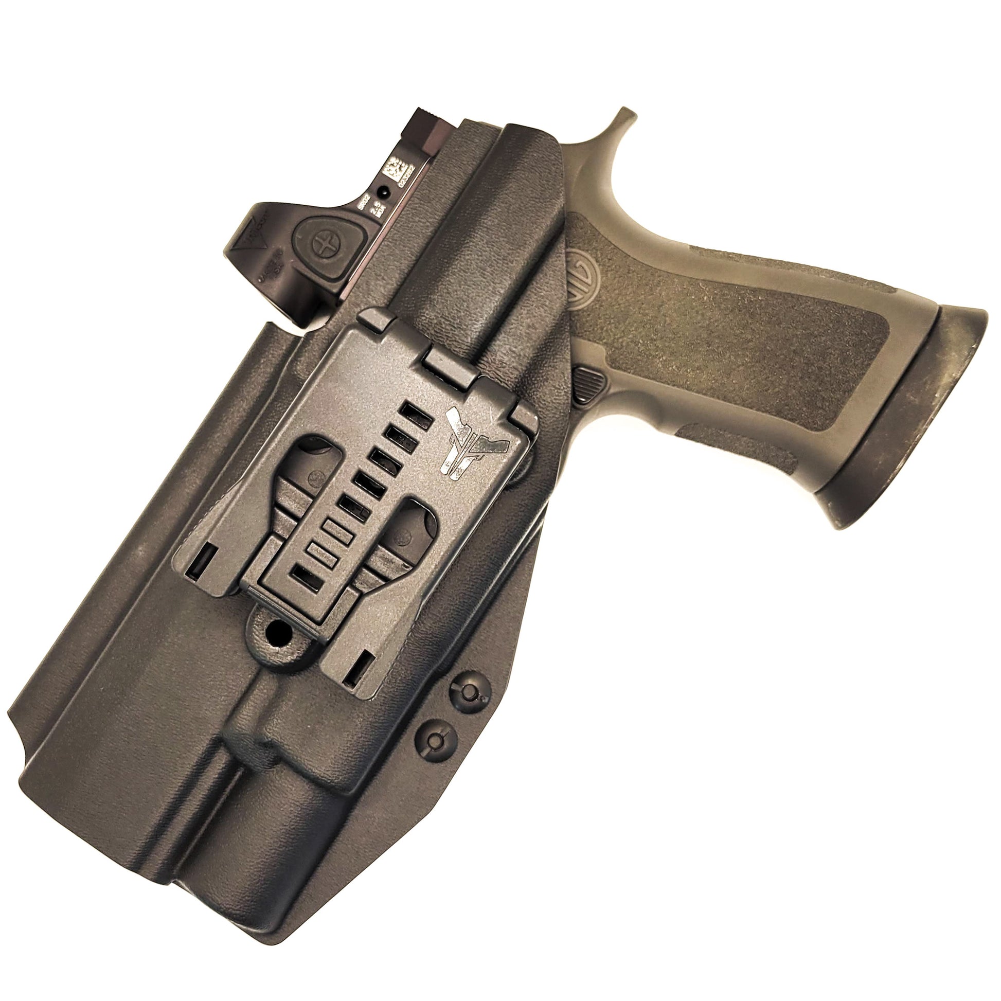 For the best OWB Holster for the Sig Sauer P320 X5, Carry, M17. M18 & X-Five & Surefire X300U-A or B & Align Tactical Thumb Rest shop Four Brothers Holsters.