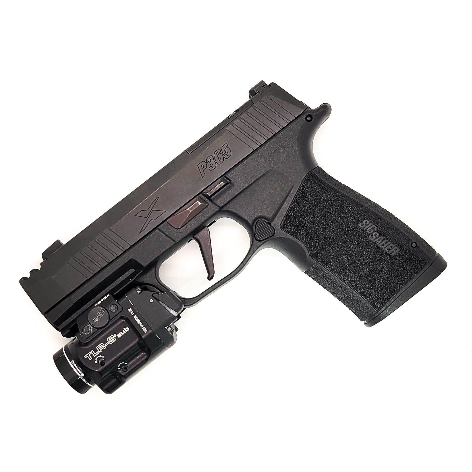 Sig Sauer P365-XMACRO with Streamlight TLR-8 Sub holsters available at Four Brothers 4BROS Holsters.