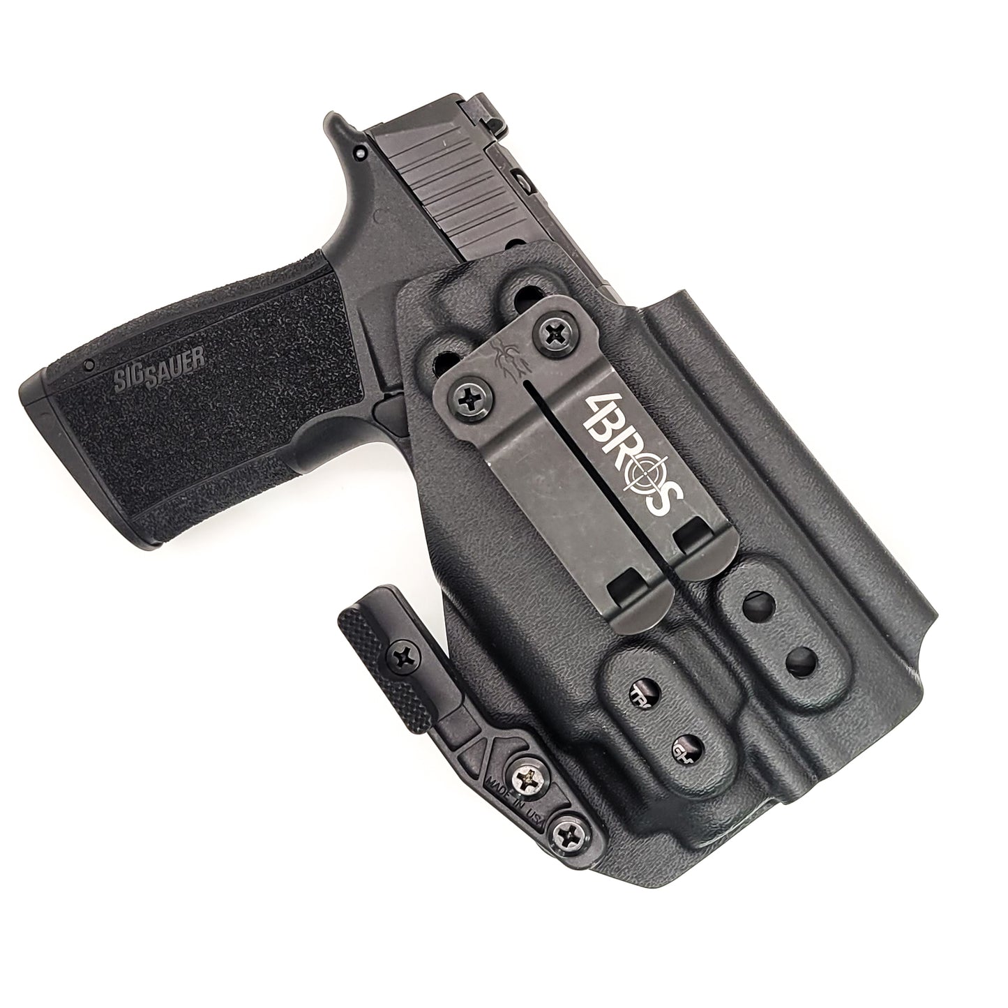 For the best IWB AIWB Inside Waistband Kydex Holster for the Sig Sauer P365-XMACRO with Streamlight TLR-8 Sub or TLR-8 G sub shop Four Brothers 4BROS Holsters.