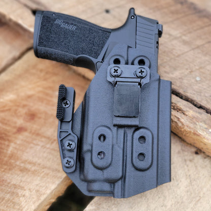 For the best IWB Kydex Inside Waistband Holster for the Sig Sauer P365-XMACRO, COMP, or TACOPS & Streamlight TLR-8 A G, shop Four Brothers 4BROS Holsters.  
