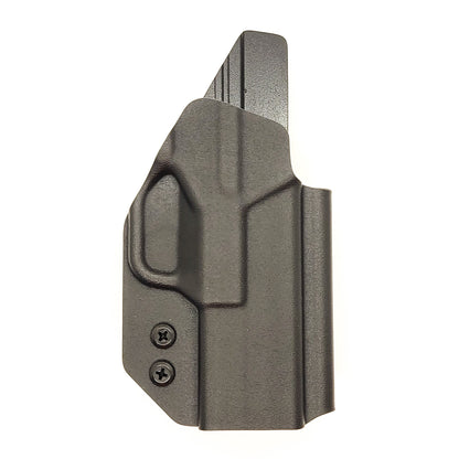 For the best Outside Waistband OWB Holster for the Springfield Armory Hellcat Pro handgun with or without a red dot sight shop Four Brothers 4BROS Holsters.
